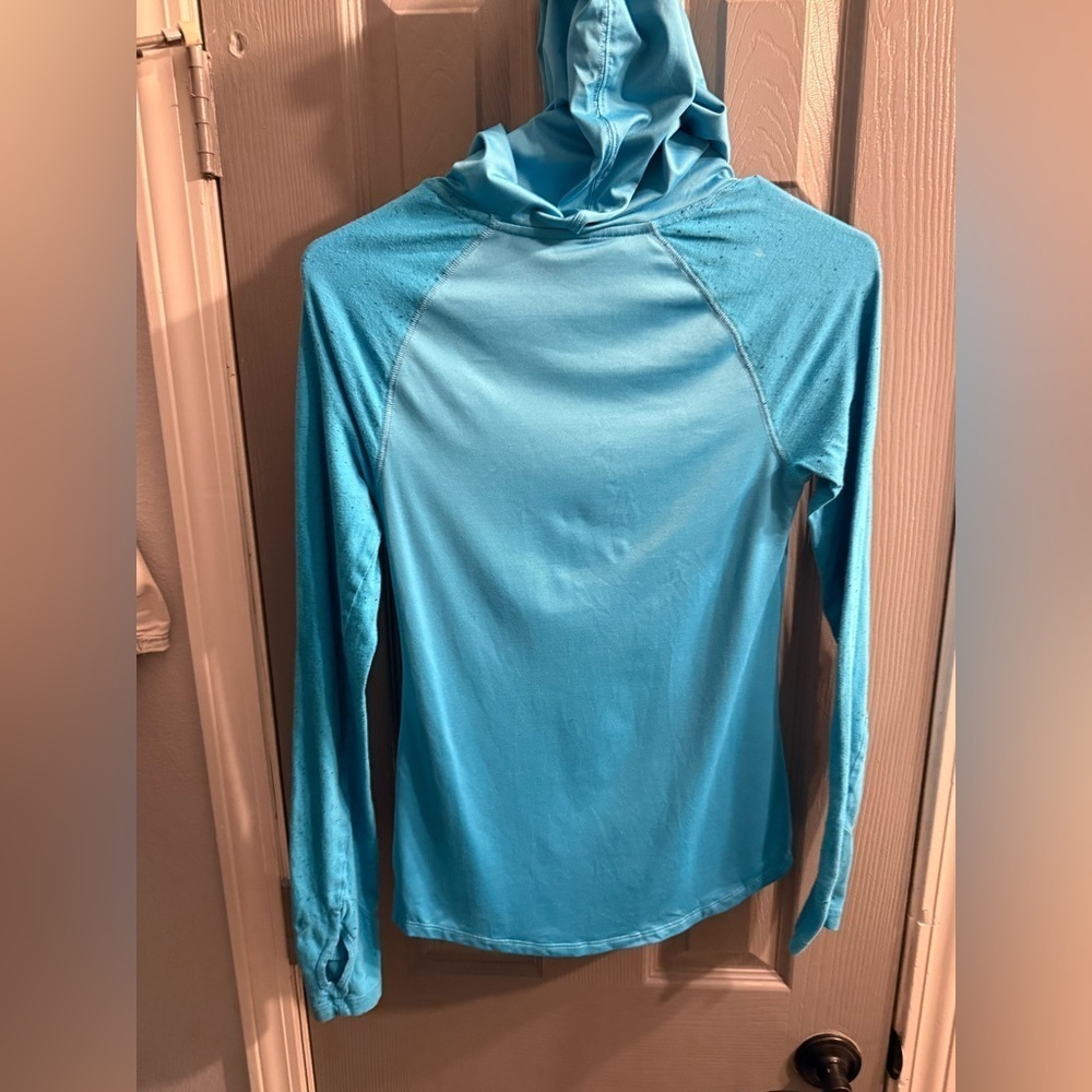 Victoria Secret PINK Women’s blue long sleeve hooded pullover top Size XS - Picture 5 of 9